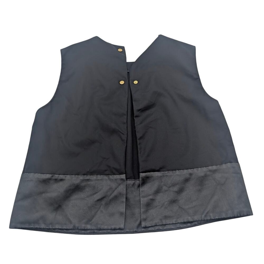 Everlane Women’s Sleeveless Vest Satin Bottom Panel & Gold Snap Buttons Size 4